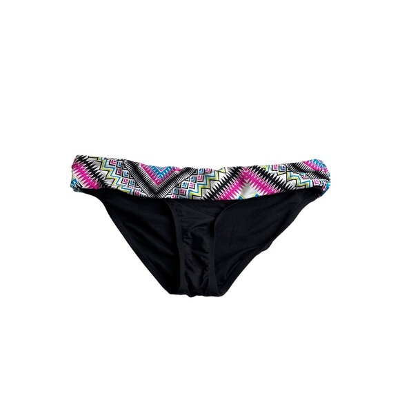 Apt. 9 Womens Abstract Geometric Print Bikini Bottoms Size L Black Colorful New - Picture 1 of 5